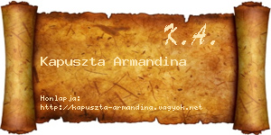 Kapuszta Armandina névjegykártya